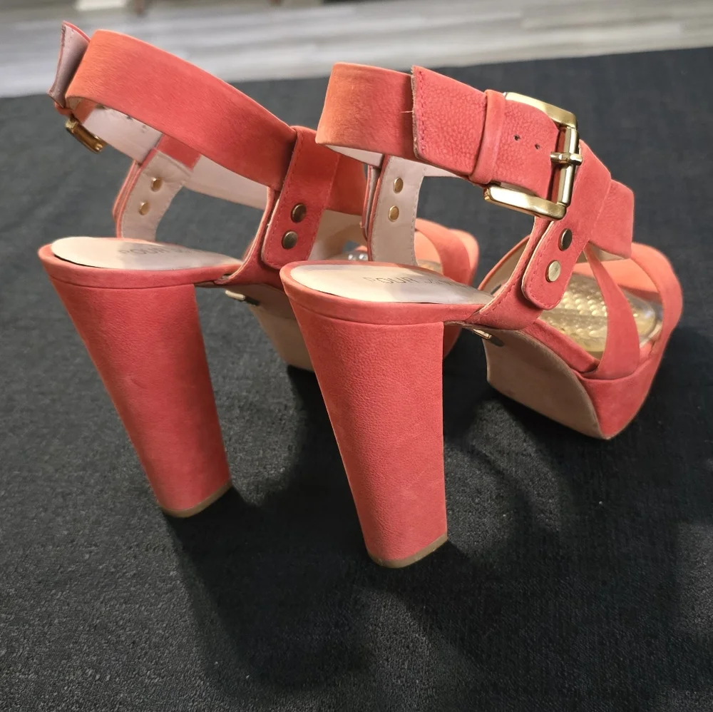 Pour La Victoire Orange Platform Sandals